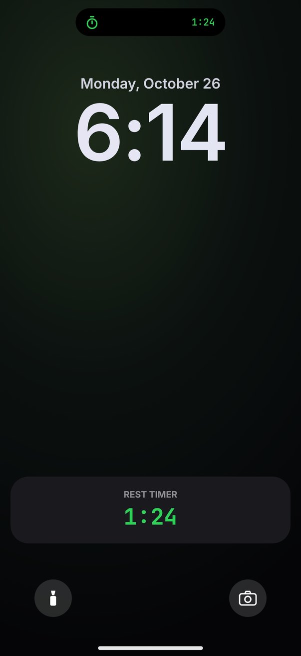 iPhone lock screen showing the TGT rest timer